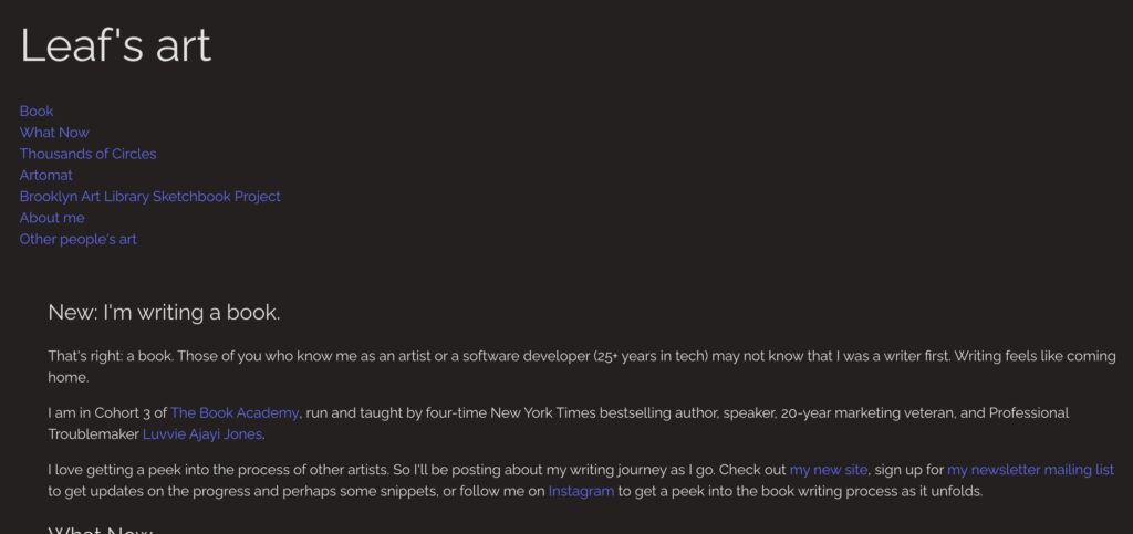 Screenshot of existing bouncingleaf.com website