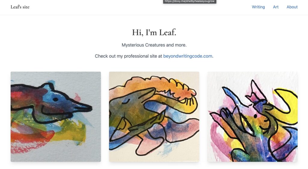 Screenshot of newly rebuilt site, soon to be on bouncingleaf.com.